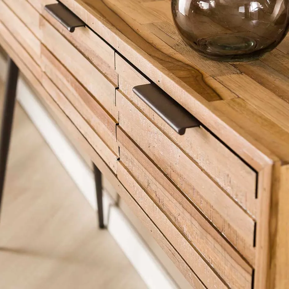 Wohnen 120x73x30 Konsolentisch mit vier Schubladen - Fire