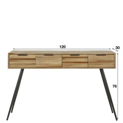 Wohnen 120x73x30 Konsolentisch mit vier Schubladen - Fire