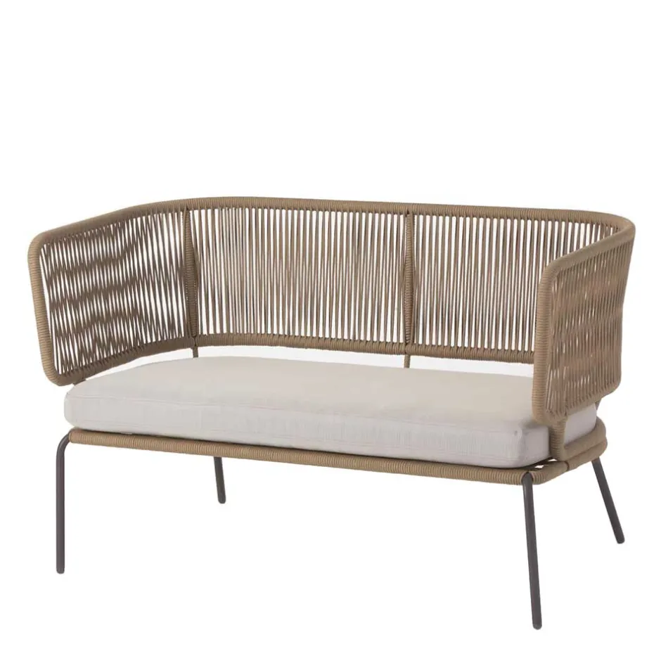 135x80x65 Kordelgeflecht Sofa mit Sitzpolster - Membres^Wohnen New