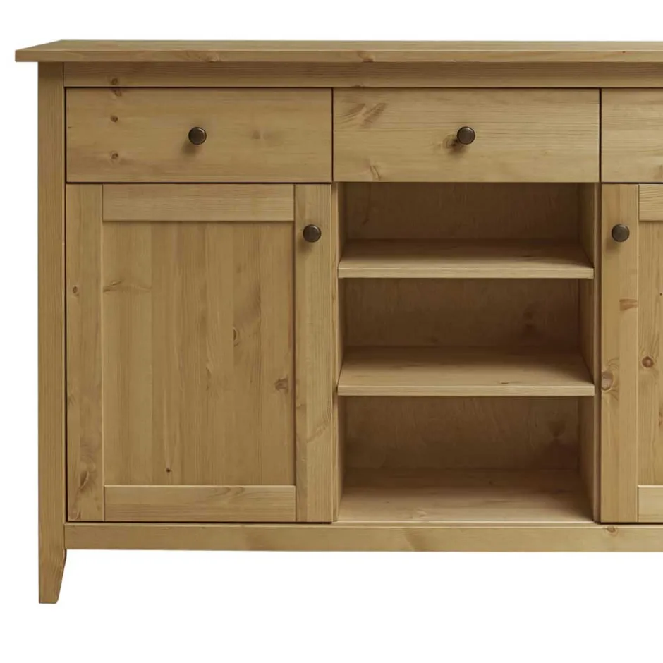 Wohnen 144x91x40 Landhaus Anrichte aus Kiefer Massivholz - Krems
