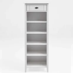 Wohnen 55x149x35 Landhaus Badregal in Weiß - Satumare