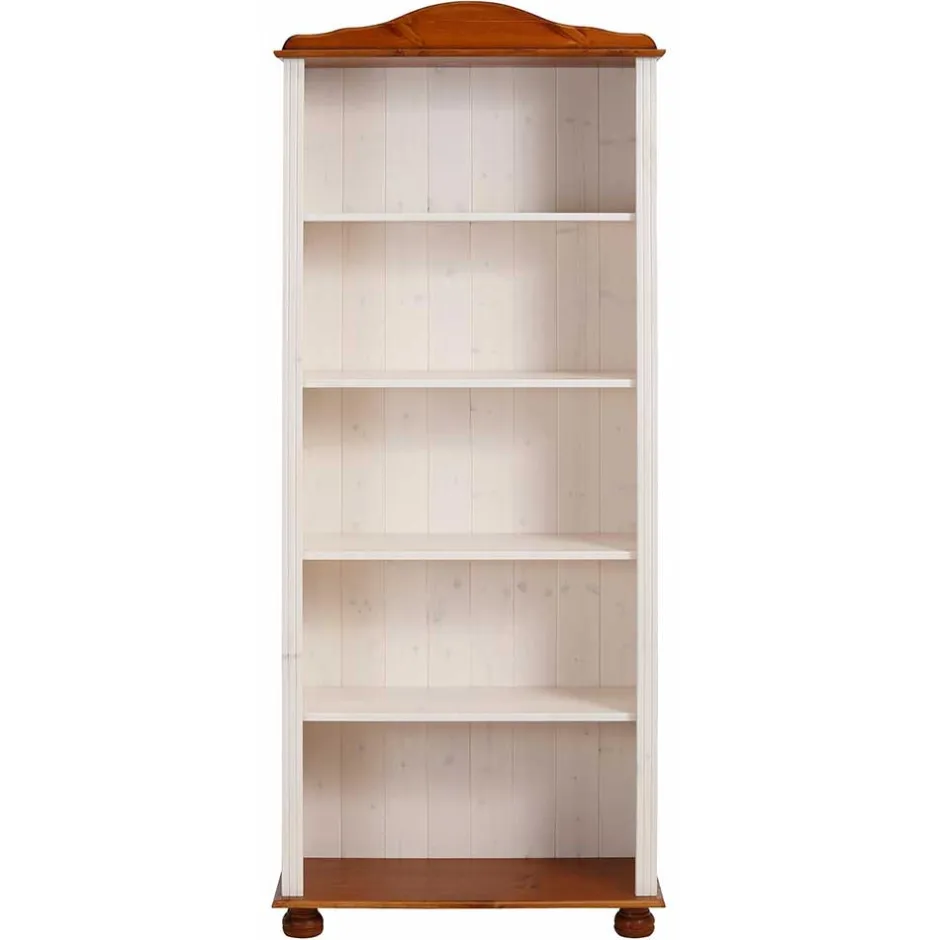 77x181x30 Landhaus Bücherregal aus Kiefer zweifarbig - Conzina^Wohnen Best