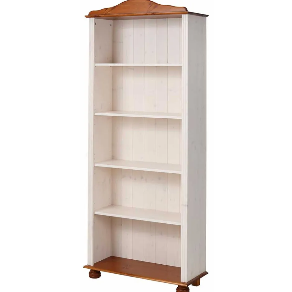 77x181x30 Landhaus Bücherregal aus Kiefer zweifarbig - Conzina^Wohnen Best