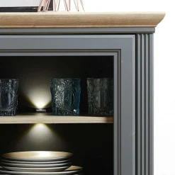 Wohnen 143x150x42 Landhaus Highboard mit Flaschen Regal - Thumbs