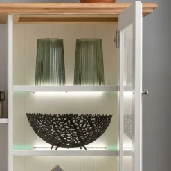 113x134x45 Landhaus Highboard mit Glas-Einsatz - Henry^Wohnen Outlet