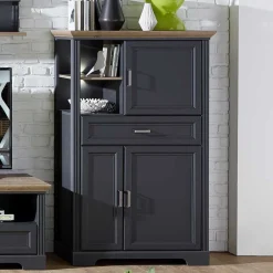 Wohnen 93x150x42 Landhaus Hochkommode mit LED - Thumbs