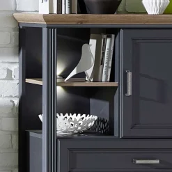 Wohnen 93x150x42 Landhaus Hochkommode mit LED - Thumbs