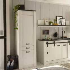 62x201x64 Landhaus Küchenschrank in Weiß - Eture^Wohnen Sale