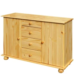 Wohnen 119x81x38 Landhaus Kombi Kommode mit Kugelfüßen - Kascanu