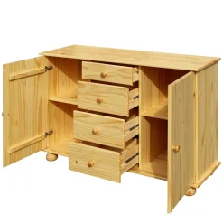 Wohnen 119x81x38 Landhaus Kombi Kommode mit Kugelfüßen - Kascanu