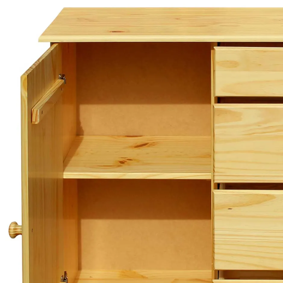 Wohnen 119x81x38 Landhaus Kombi Kommode mit Kugelfüßen - Kascanu