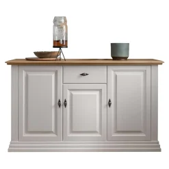 157x91x45 Landhaus Kommode in Weiß & Eiche - Henry^Wohnen Discount