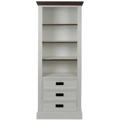68x180x39 Landhaus Regal in Weiß & Graubraun - Bleaks^Wohnen Discount