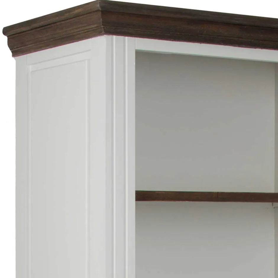 68x180x39 Landhaus Regal in Weiß & Graubraun - Bleaks^Wohnen Discount