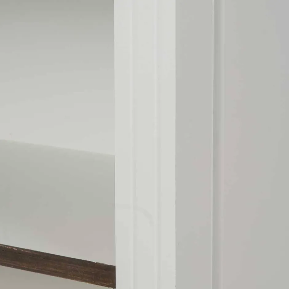 68x180x39 Landhaus Regal in Weiß & Graubraun - Bleaks^Wohnen Discount
