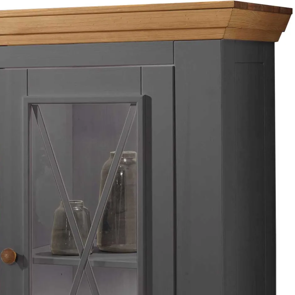 108x152x42 Landhaus Schrank in Grau - Ustricia^Wohnen Discount