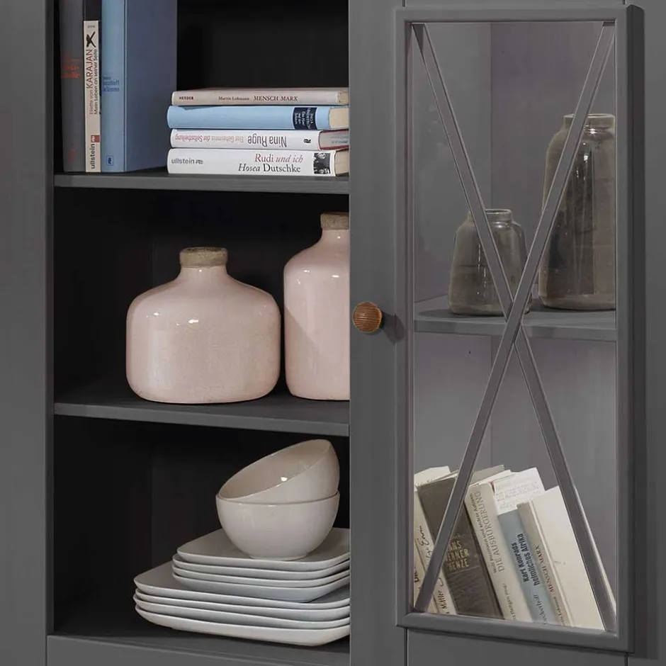 108x152x42 Landhaus Schrank in Grau - Ustricia^Wohnen Discount