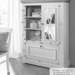 108x152x42 Landhaus Schrank in Grau - Ustricia^Wohnen Discount