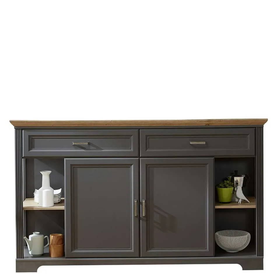 Wohnen 171x102x48 Landhaus Sideboard in Grau - Thumbs