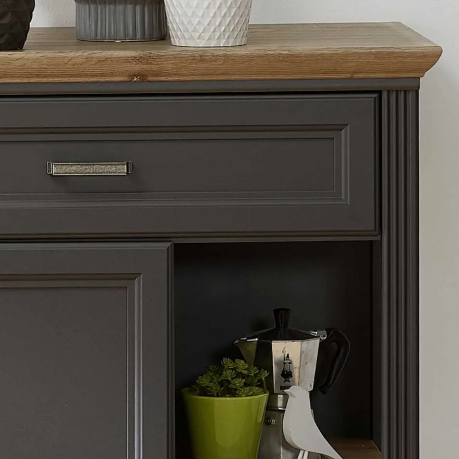 Wohnen 171x102x48 Landhaus Sideboard in Grau - Thumbs