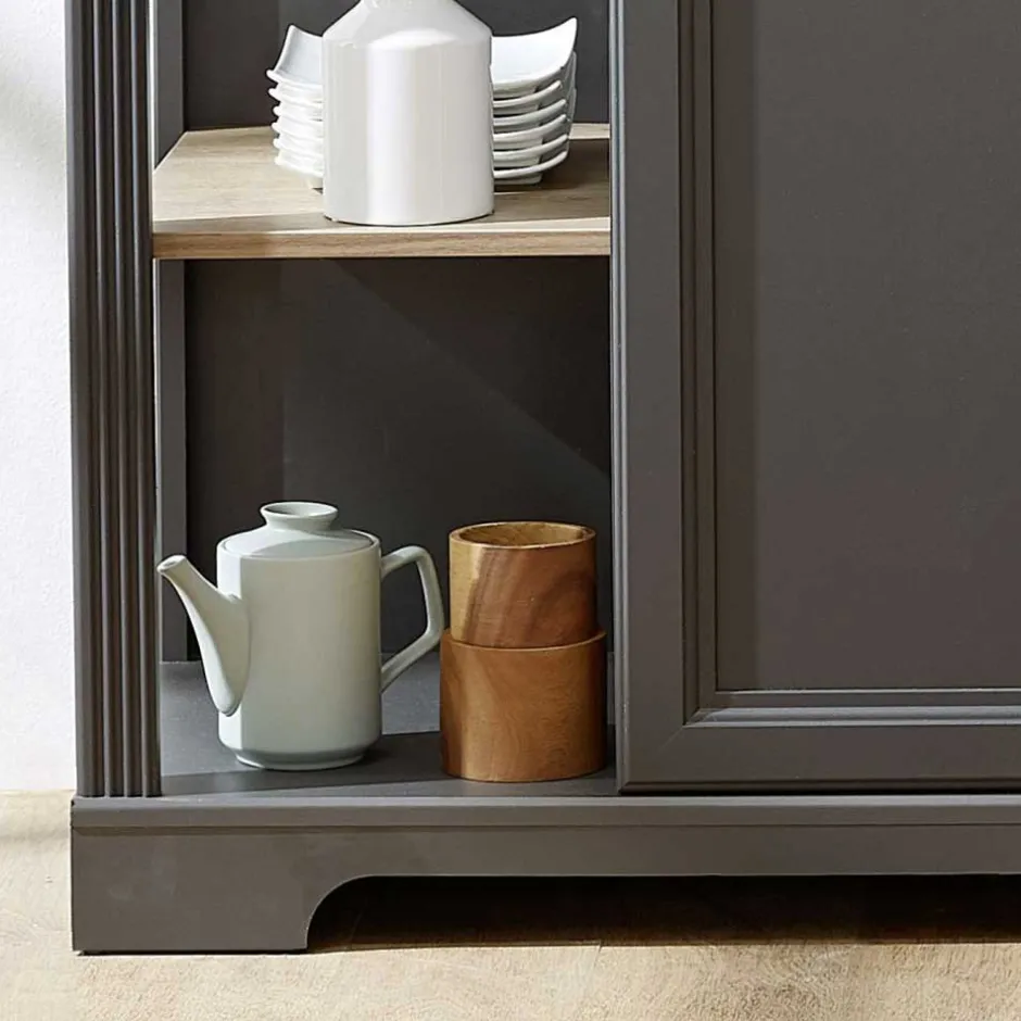 Wohnen 171x102x48 Landhaus Sideboard in Grau - Thumbs