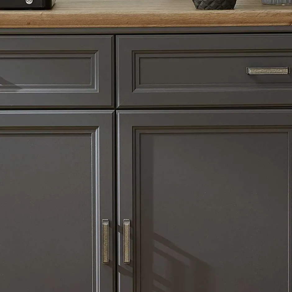 Wohnen 171x102x48 Landhaus Sideboard in Grau - Thumbs