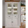Wohnen 116x199x45 Landhaus Vitrinenschrank in Weiß - Henry