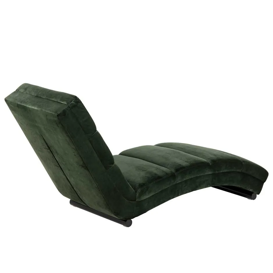 Wohnen 60x82x170 Lounge Liege mit Samt in Dunkelgrün - Cadiz