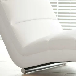 60x82x170 Loungeliege in Weiß & Chrom - Onjamy^Wohnen New