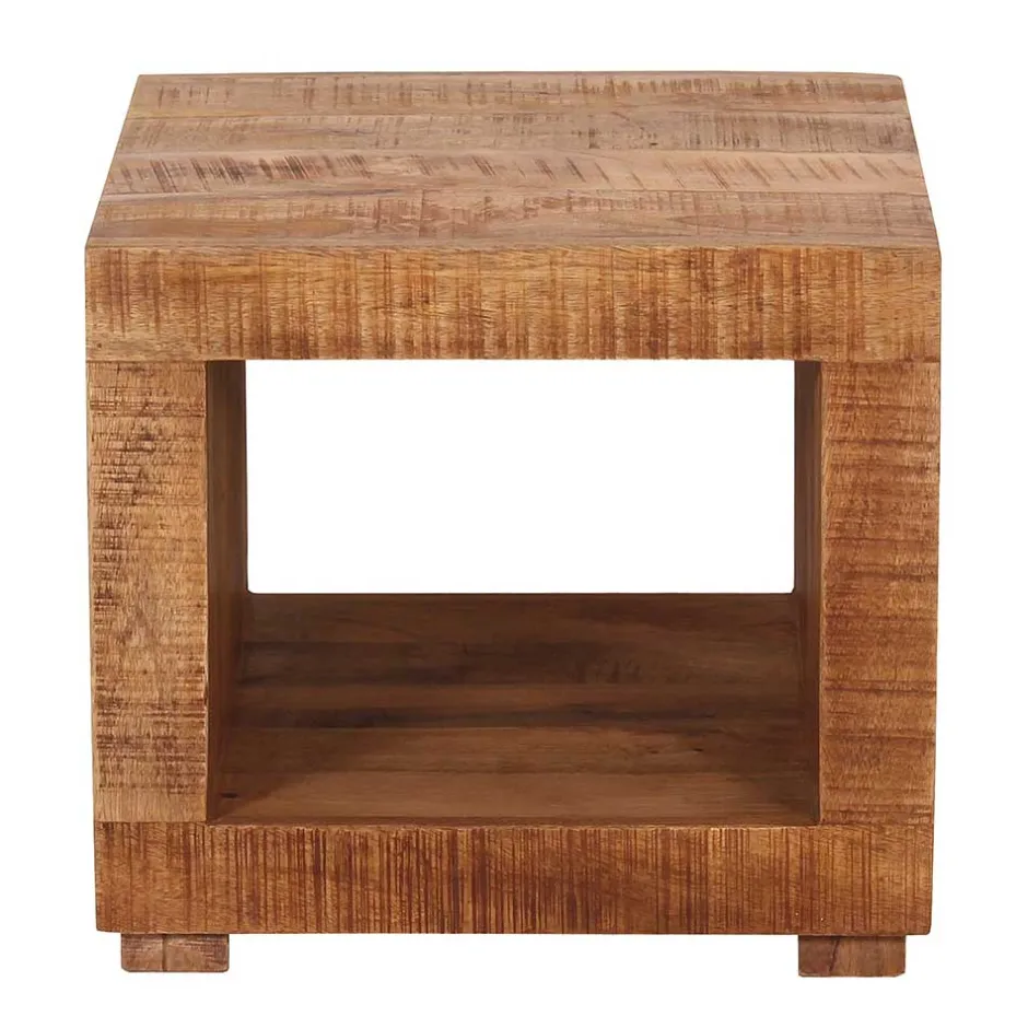 50x45x50 Mangoholz Wohnzimmertisch mit Ablageboden - Enzetra^Wohnen Sale
