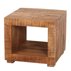 50x45x50 Mangoholz Wohnzimmertisch mit Ablageboden - Enzetra^Wohnen Sale