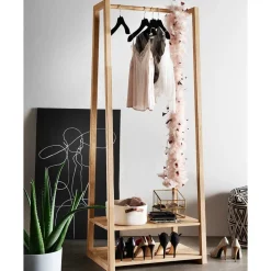 85x190x60 Massivholz Garderobenständer aus Eiche - Acneza^Wohnen Outlet