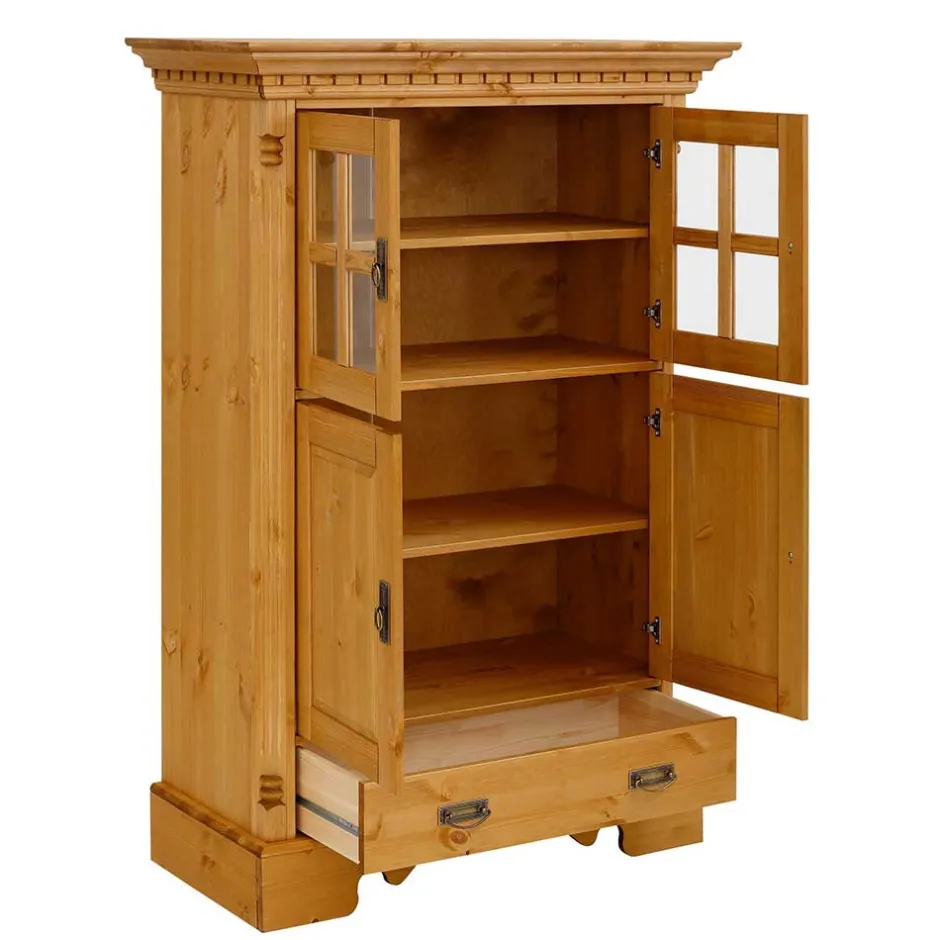 Wohnen 100x147x45 Massivholz Highboard im Landhaus Stil - Fausanda