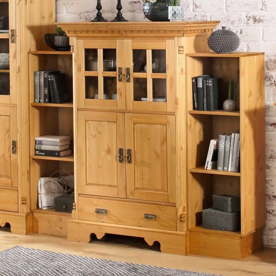 Wohnen 100x147x45 Massivholz Highboard im Landhaus Stil - Fausanda