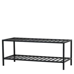 Wohnen 79x32x34 Metall Schuhbank in Schwarz - Esbessa