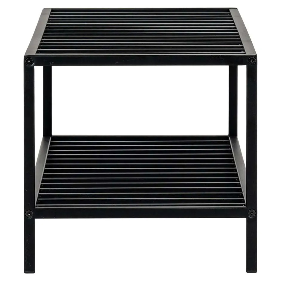 Wohnen 79x32x34 Metall Schuhbank in Schwarz - Esbessa