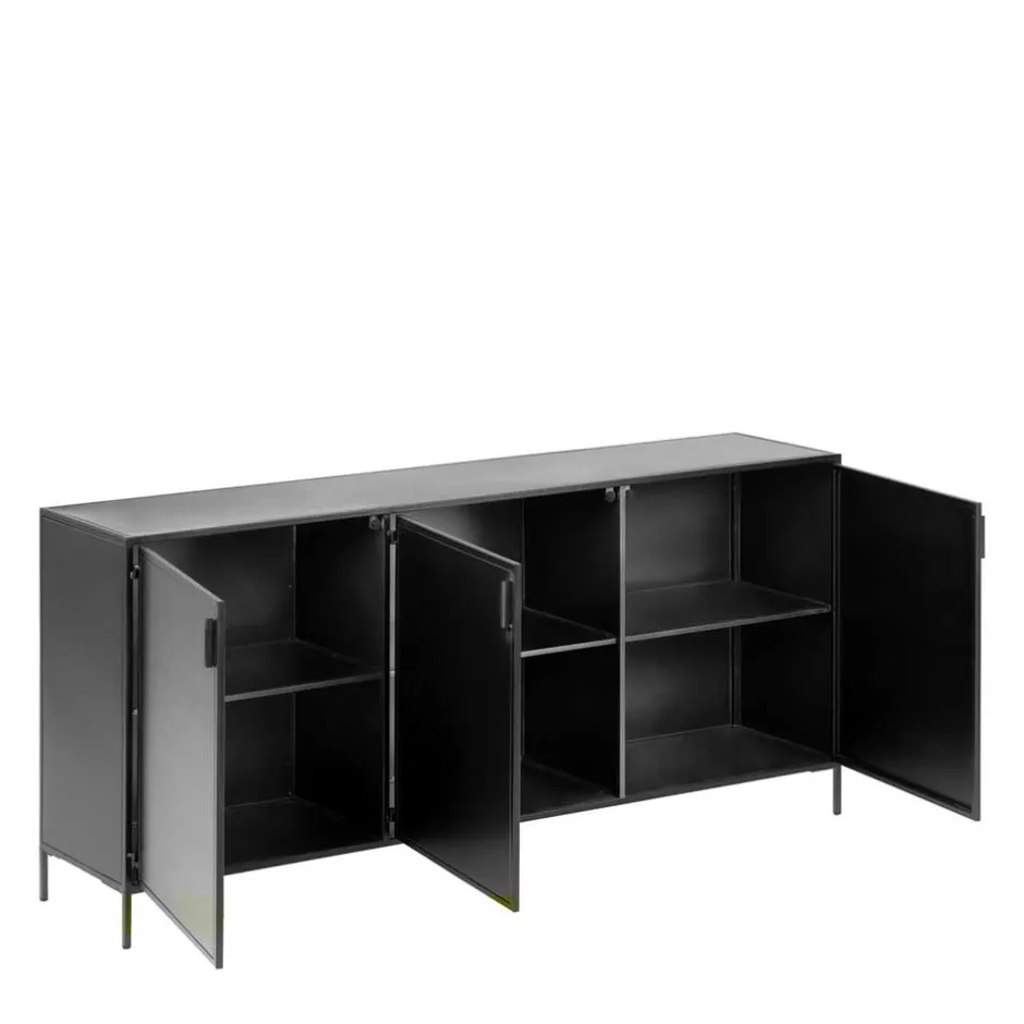 Wohnen 160x72x35 Metall Sideboard mit drei Türen - Magde