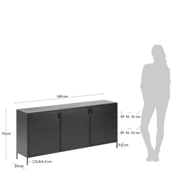Wohnen 160x72x35 Metall Sideboard mit drei Türen - Magde
