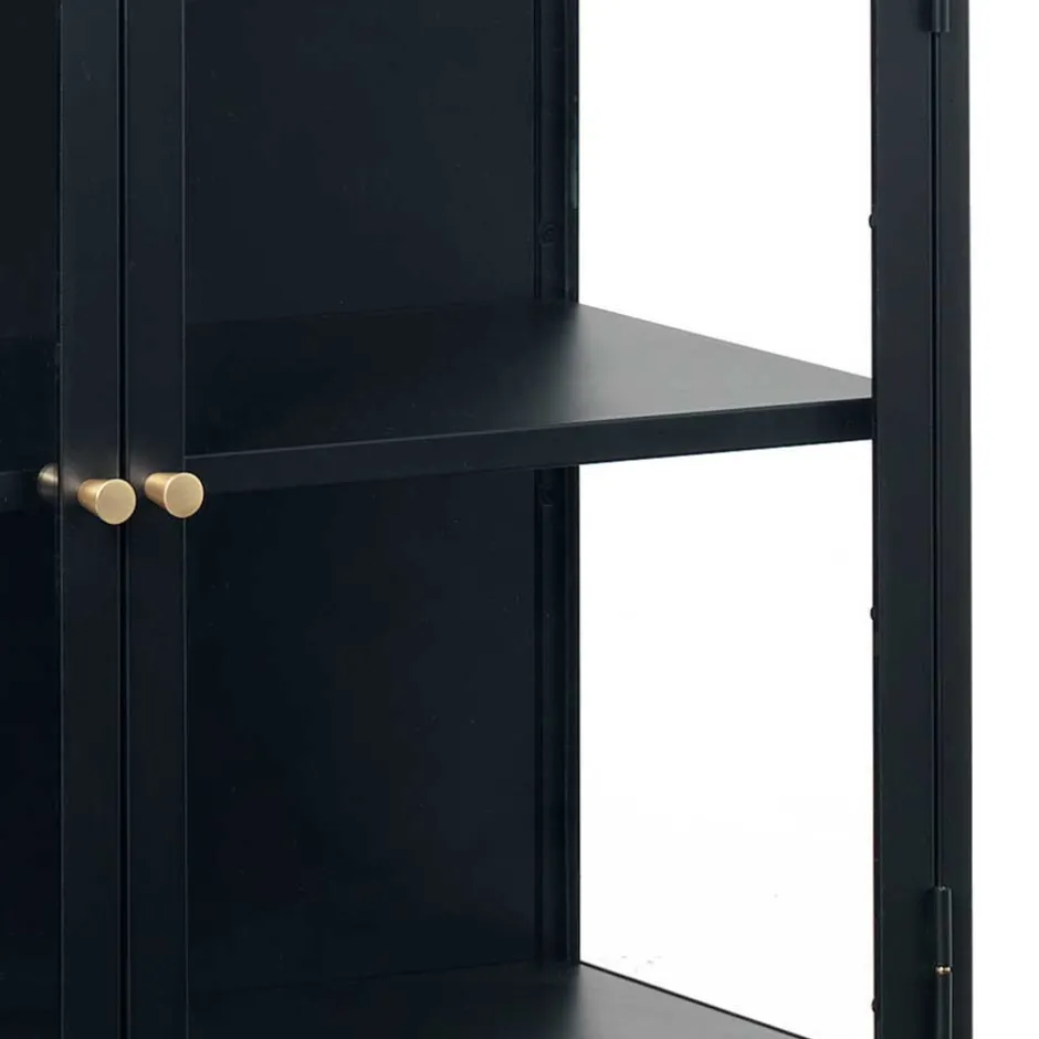 Wohnen 170x85x40 Metall Sideboard mit vier Glastüren - Butoaie