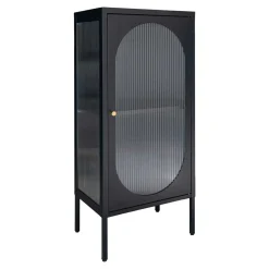 Wohnen 50x110x35 Metallschrank mit Glastür modern - Gabadoza