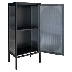Wohnen 50x110x35 Metallschrank mit Glastür modern - Gabadoza