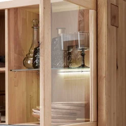 103x148x40 Modernes Holz-Highboard mit Glaseinsatz - Embleys^Wohnen Hot