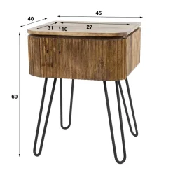 45x60x40 Nachtkommode in Holz Sandfarben - Pysero^Wohnen Hot