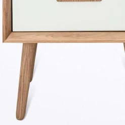 Wohnen 40x50x40 Nachtkommode in Weiß & Eiche - Julecas