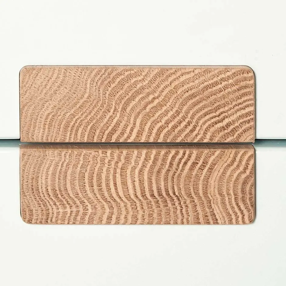 Wohnen 40x50x40 Nachtkommode in Weiß & Eiche - Julecas