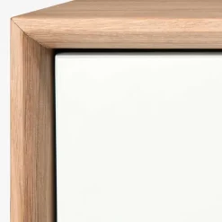 Wohnen 40x50x40 Nachtkommode in Weiß & Eiche - Julecas