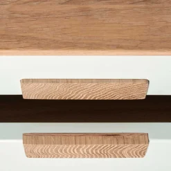 Wohnen 40x50x40 Nachtkommode in Weiß & Eiche - Julecas