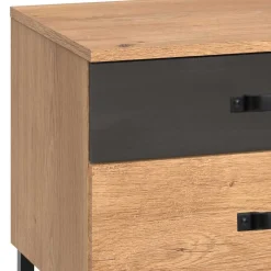 58x45x41 Nachttisch in Eiche & Schwarzgrau - Bram^Wohnen Best