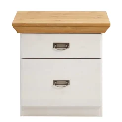 Wohnen 58x57x48 Nachttisch in Kiefer & Weiß - Sibiuta