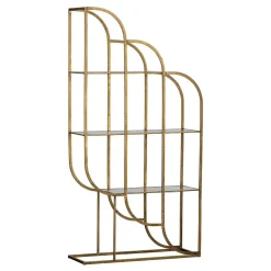 Wohnen 96x190x35 Offenes Regal in Altmessing Metall - Valencra